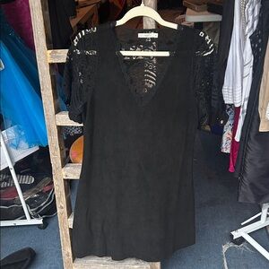 Black Lace Sleeve Dress